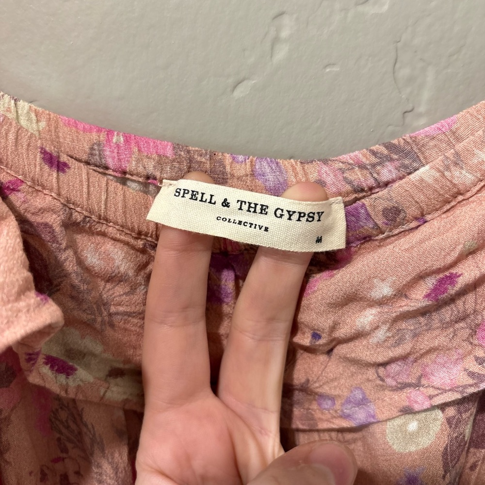 Spell & The Gypsy Pink Spaghetti Strap Long Dress - Picture 3 of 8